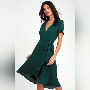 Lulus Emerald Green Short Sleeve Dress